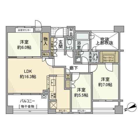 神奈川県横浜市青葉区美しが丘２ たまプラーザ駅 3LDK マンション 賃貸物件詳細