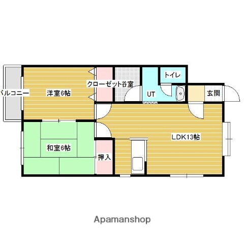 北海道岩見沢市幌向南二条３ 幌向駅 2LDK アパート 賃貸物件詳細