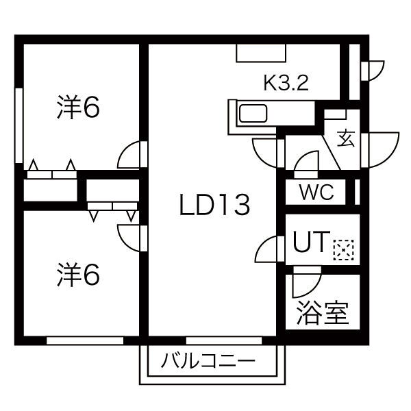 北海道札幌市手稲区富丘二条４ 稲積公園駅 2LDK アパート 賃貸物件詳細