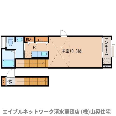 静岡県静岡市清水区草薙３ 草薙駅 1K アパート 賃貸物件詳細