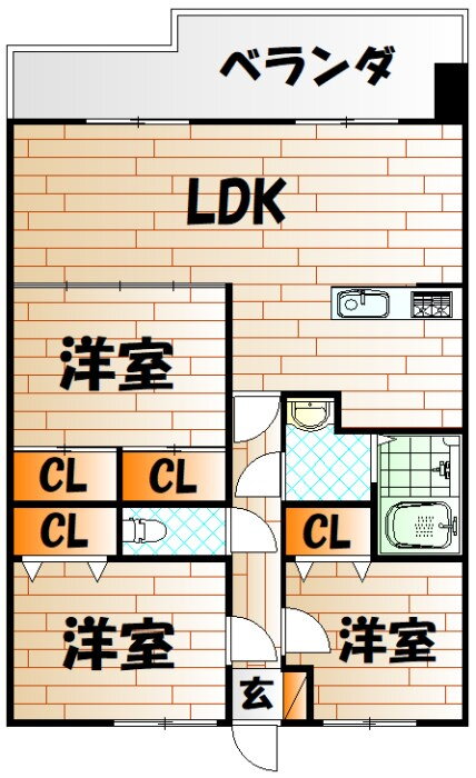 福岡県北九州市小倉北区真鶴２ 南小倉駅 3LDK マンション 賃貸物件詳細