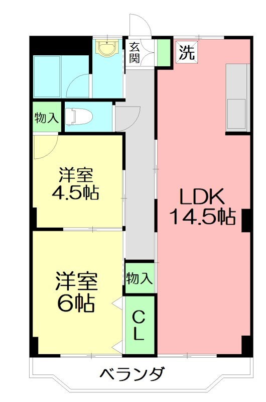 足柄第一ビル 4階 2LDK 賃貸物件詳細