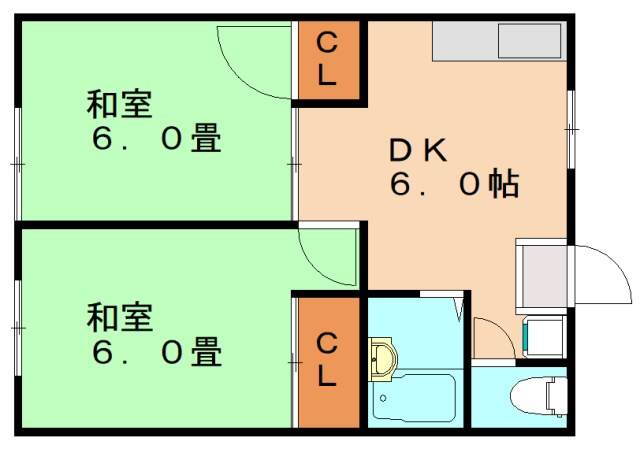 山本コーポ 2階 2DK 賃貸物件詳細