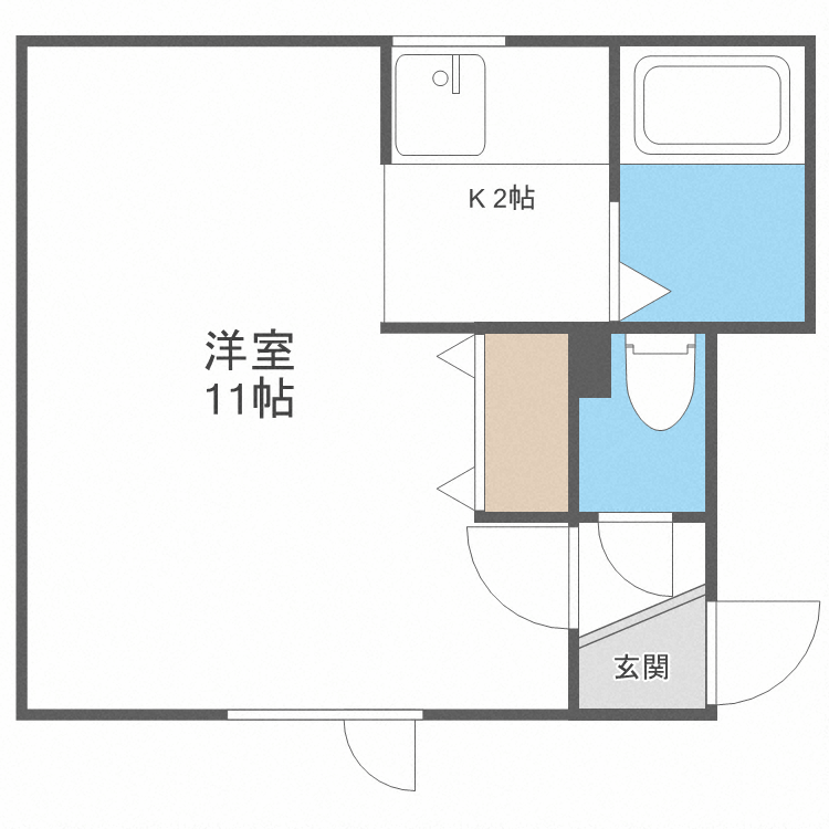 北海道札幌市手稲区曙五条３ 稲穂駅 1K アパート 賃貸物件詳細