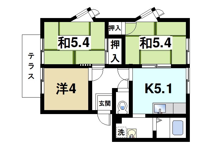奈良県奈良市左京３ 高の原駅 3K アパート 賃貸物件詳細