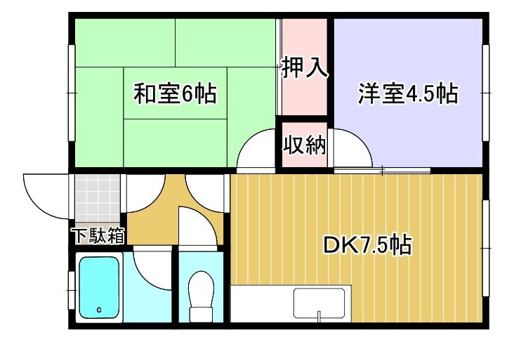 北海道北見市桜町３ 北見駅 2DK アパート 賃貸物件詳細