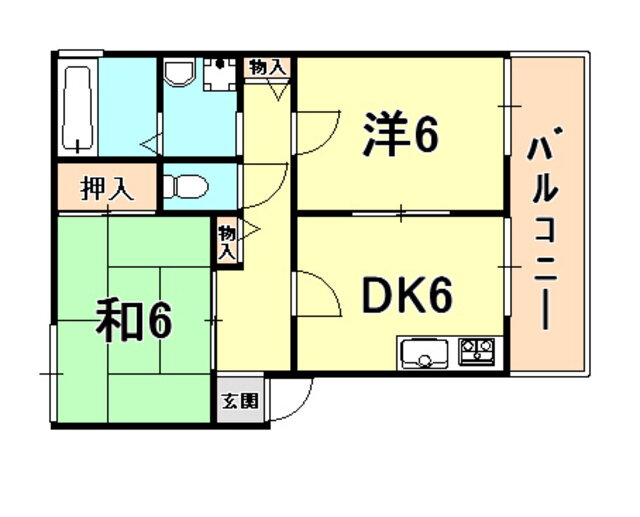 兵庫県西宮市下大市西町 門戸厄神駅 2DK アパート 賃貸物件詳細