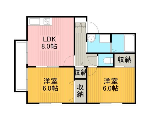ラフィーネ 1階 2LDK 賃貸物件詳細
