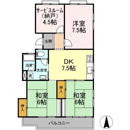 高知県高知市葛島４ 県立美術館通駅 4DK アパート 賃貸物件詳細