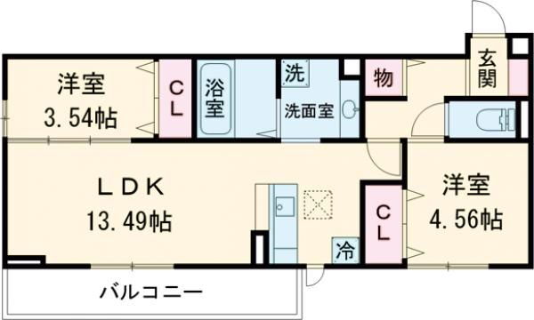 福岡県北九州市若松区用勺町 奥洞海駅 2LDK アパート 賃貸物件詳細