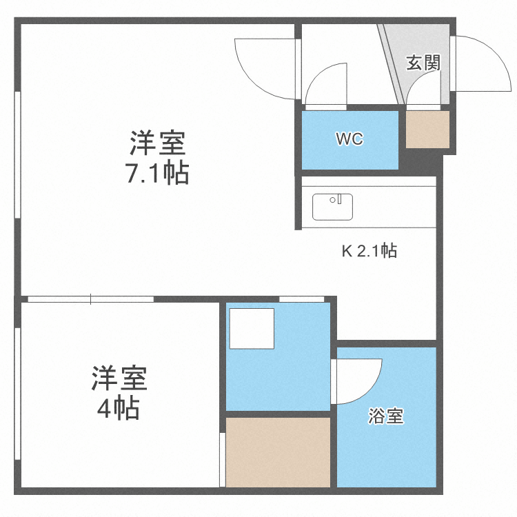 北海道札幌市白石区本郷通７丁目北 南郷７丁目駅 1LDK マンション 賃貸物件詳細