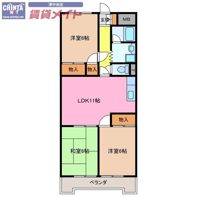 三重県津市南中央 阿漕駅 3LDK マンション 賃貸物件詳細