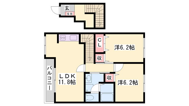 兵庫県姫路市飾磨区阿成渡場 妻鹿駅 2LDK アパート 賃貸物件詳細