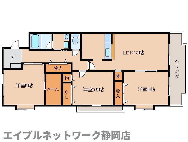 静岡県静岡市駿河区丸子新田 安倍川駅 3LDK マンション 賃貸物件詳細