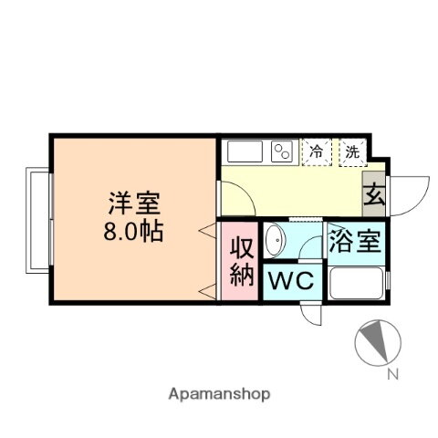 富山県富山市北代 1K アパート 賃貸物件詳細