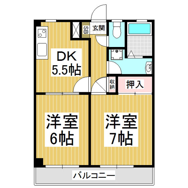 プレステージアルプスＩＩ 3階 2DK 賃貸物件詳細