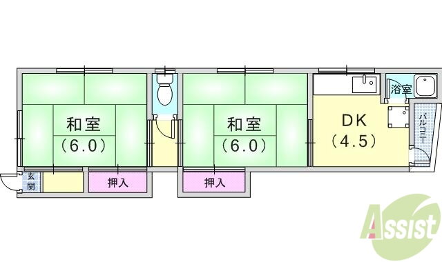 兵庫県神戸市須磨区妙法寺字津江田 妙法寺駅 2DK アパート 賃貸物件詳細