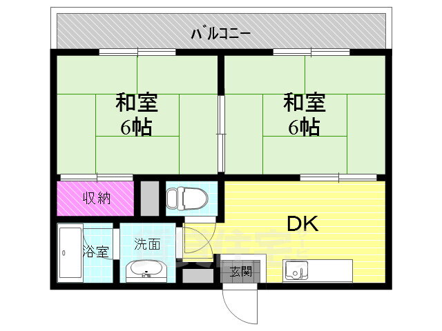 メゾンフリスコ 2階 2LDK 賃貸物件詳細