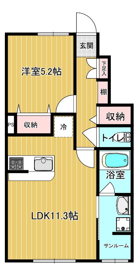 青森県上北郡おいらせ町青葉１ 三沢駅 1LDK アパート 賃貸物件詳細