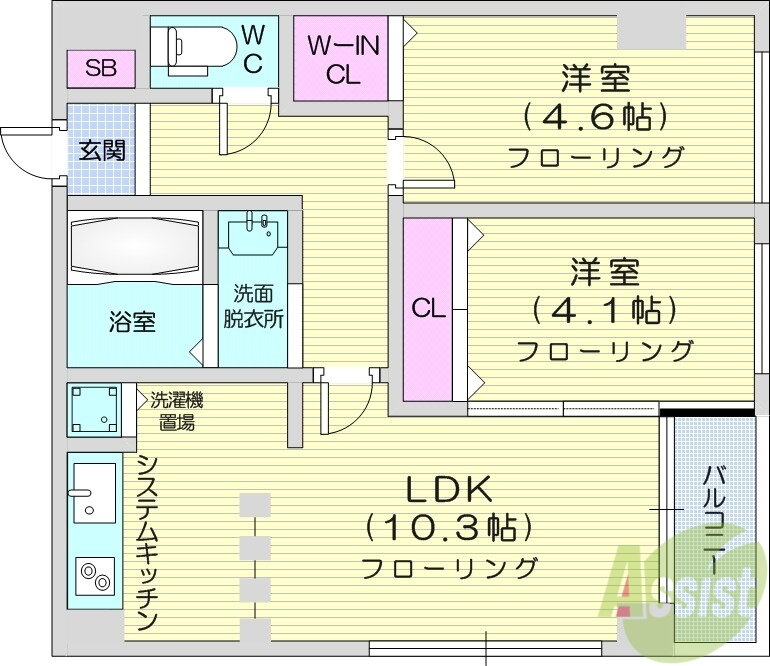 北海道札幌市中央区南六条西１２ 西線６条駅 2LDK マンション 賃貸物件詳細