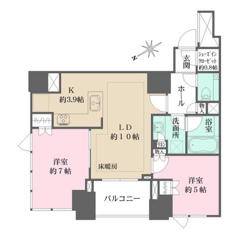 アルビオ・ザ・タワー千代田飯田橋 12階 2LDK 賃貸物件詳細