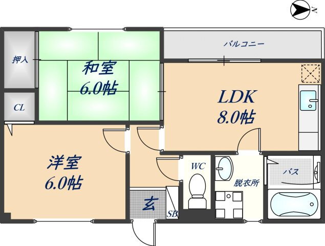 大阪府東大阪市吉田６ 東花園駅 2LDK マンション 賃貸物件詳細