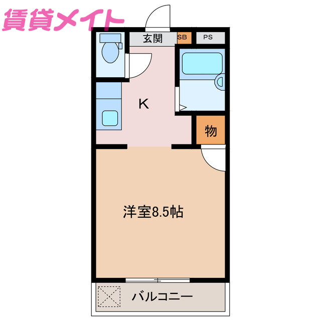 三重県津市栗真町屋町 高田本山駅 1K アパート 賃貸物件詳細