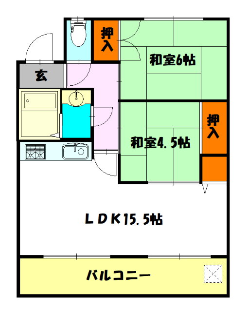 兵庫県明石市魚住町清水 魚住駅 2LDK マンション 賃貸物件詳細