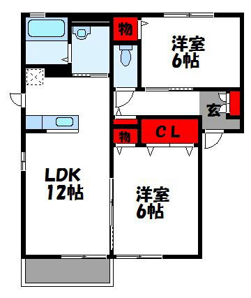 福岡県古賀市薦野 2LDK アパート 賃貸物件詳細