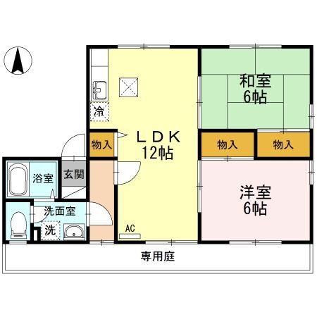 愛媛県松山市北井門３ いよ立花駅 2LDK アパート 賃貸物件詳細