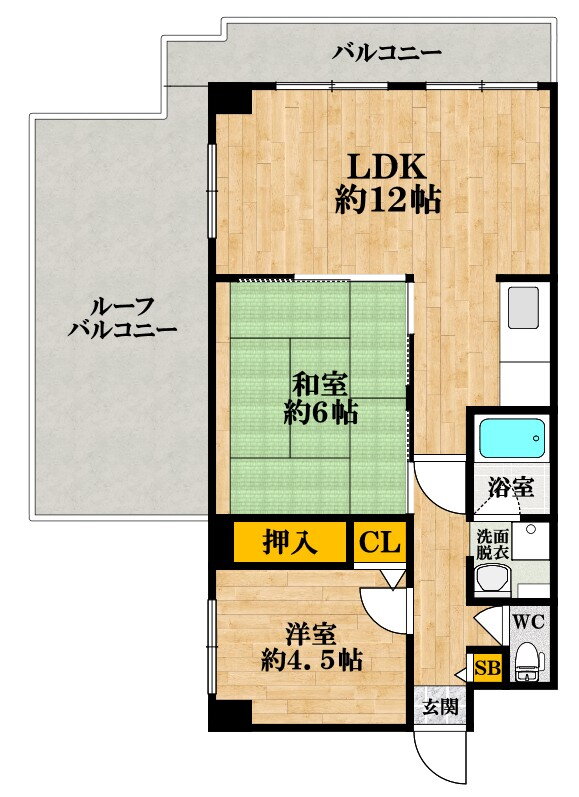 ロイヤル住吉公園 4階 2LDK 賃貸物件詳細