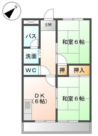 メゾンヤマダ 2階 2DK 賃貸物件詳細