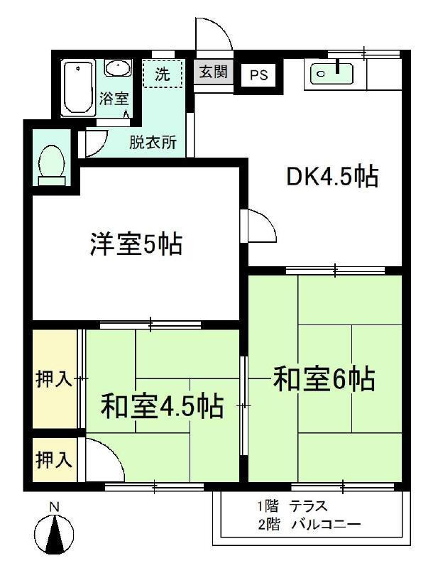 タウニィオカダ 2階 3DK 賃貸物件詳細
