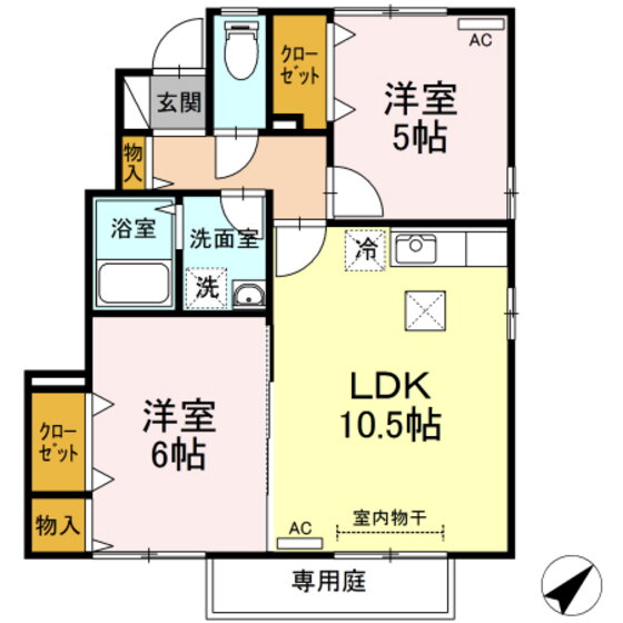 広島県広島市東区中山中町 矢賀駅 2LDK アパート 賃貸物件詳細