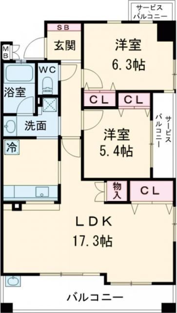 兵庫県神戸市中央区二宮町１ 春日野道駅 2LDK マンション 賃貸物件詳細