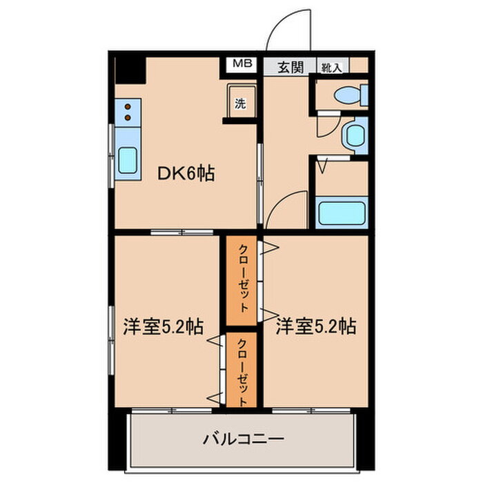福岡県福岡市博多区住吉３ 渡辺通駅 2DK マンション 賃貸物件詳細