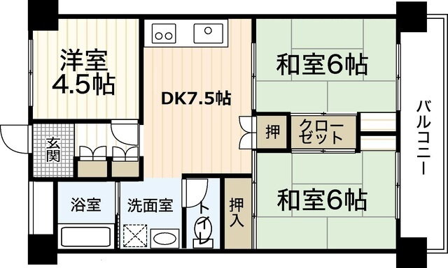 広島県広島市東区山根町 広島駅 3DK マンション 賃貸物件詳細