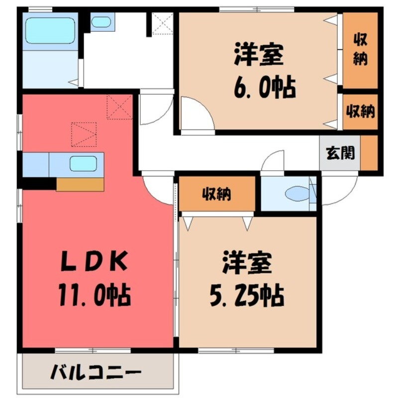 茨城県古河市大堤 古河駅 2LDK アパート 賃貸物件詳細