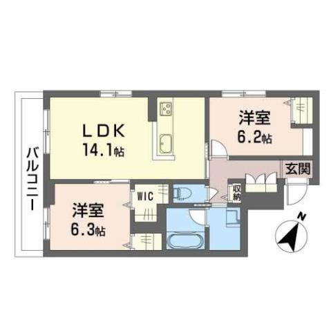 メゾンサフィーレ（ＢＥＬＳ認証・ＺＥＨ） 2階 2LDK 賃貸物件詳細