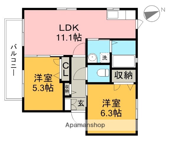高知県高知市介良乙 2LDK アパート 賃貸物件詳細