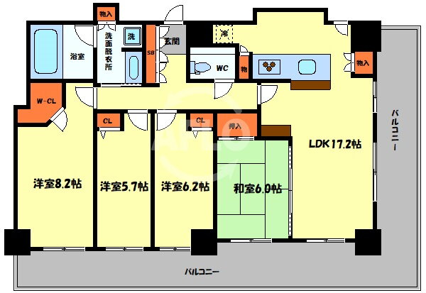 大阪府大阪市中央区島之内１ 谷町六丁目駅 4LDK マンション 賃貸物件詳細