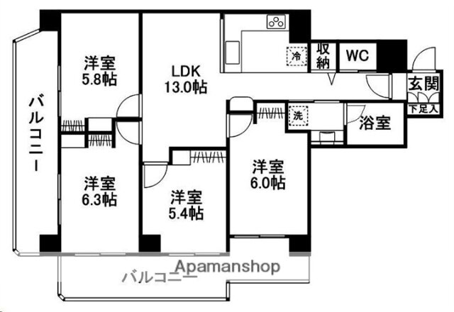 宮城県仙台市青葉区八幡６ 国見駅 4LDK マンション 賃貸物件詳細