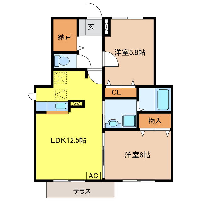 岐阜県瑞穂市別府 穂積駅 2LDK アパート 賃貸物件詳細