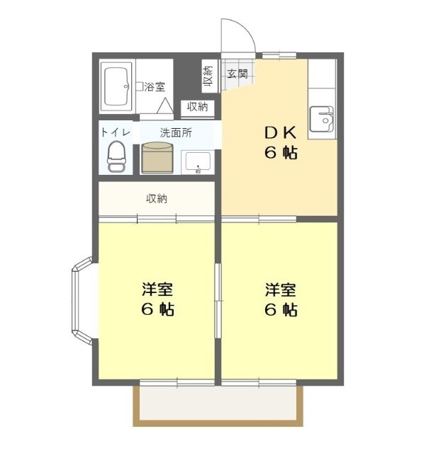 ファミーユ杉田 2階 2DK 賃貸物件詳細