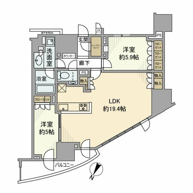 プラウド町屋 14階 2LDK 賃貸物件詳細