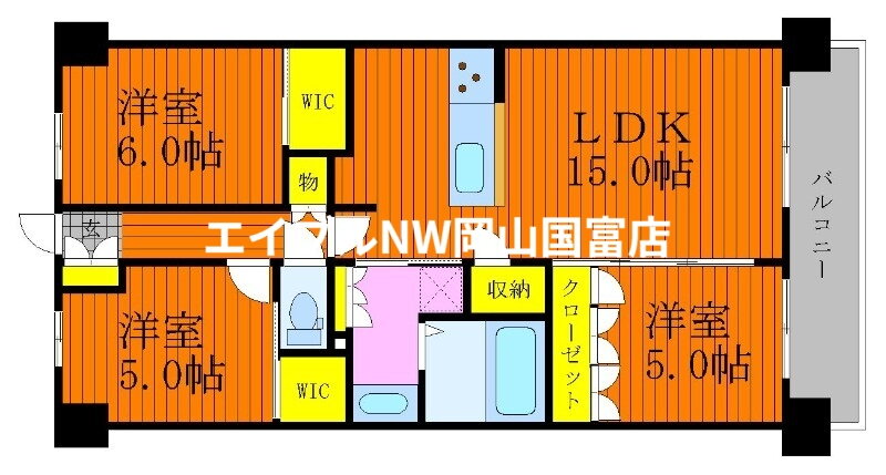 岡山県岡山市北区東古松５ 大元駅 3LDK マンション 賃貸物件詳細