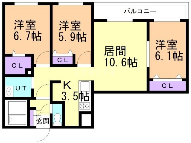 北海道札幌市西区発寒五条３ 発寒中央駅 3LDK マンション 賃貸物件詳細