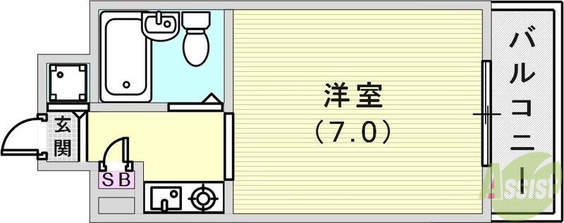 兵庫県神戸市中央区楠町６ 神戸駅 1K マンション 賃貸物件詳細