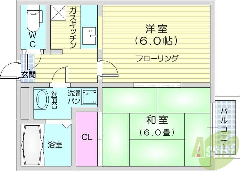 宮城県黒川郡大和町吉岡字石神沢 西古川駅 2K アパート 賃貸物件詳細
