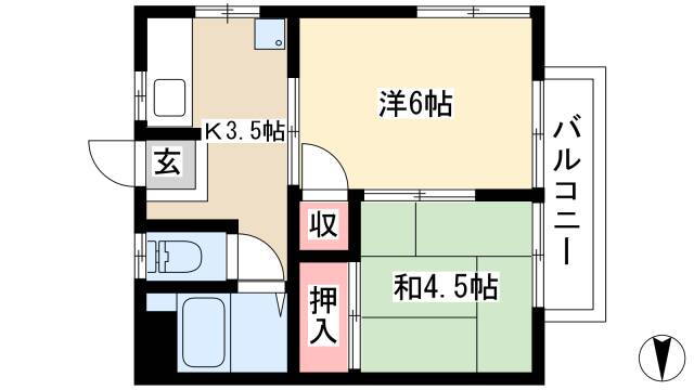 愛知県名古屋市中川区戸田１ 春田駅 2K アパート 賃貸物件詳細